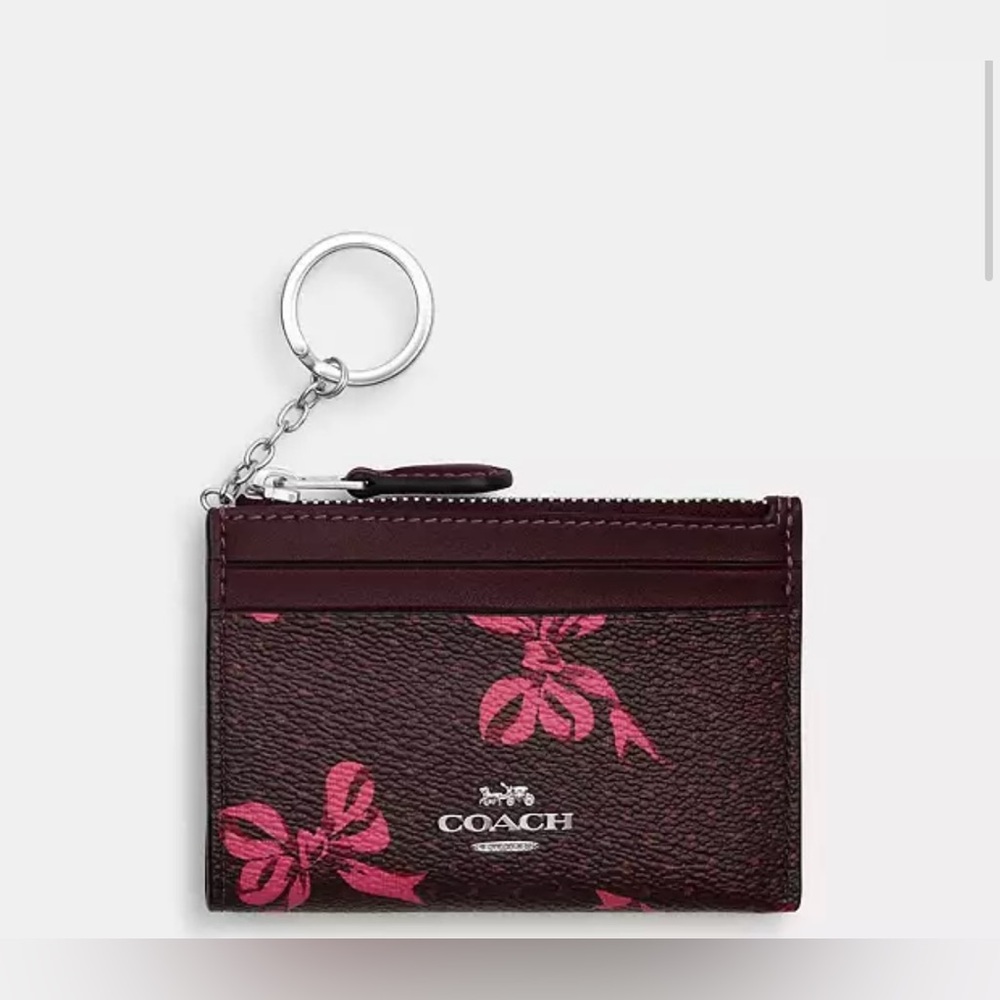 Mini Skinny Id Case With Bow Print
